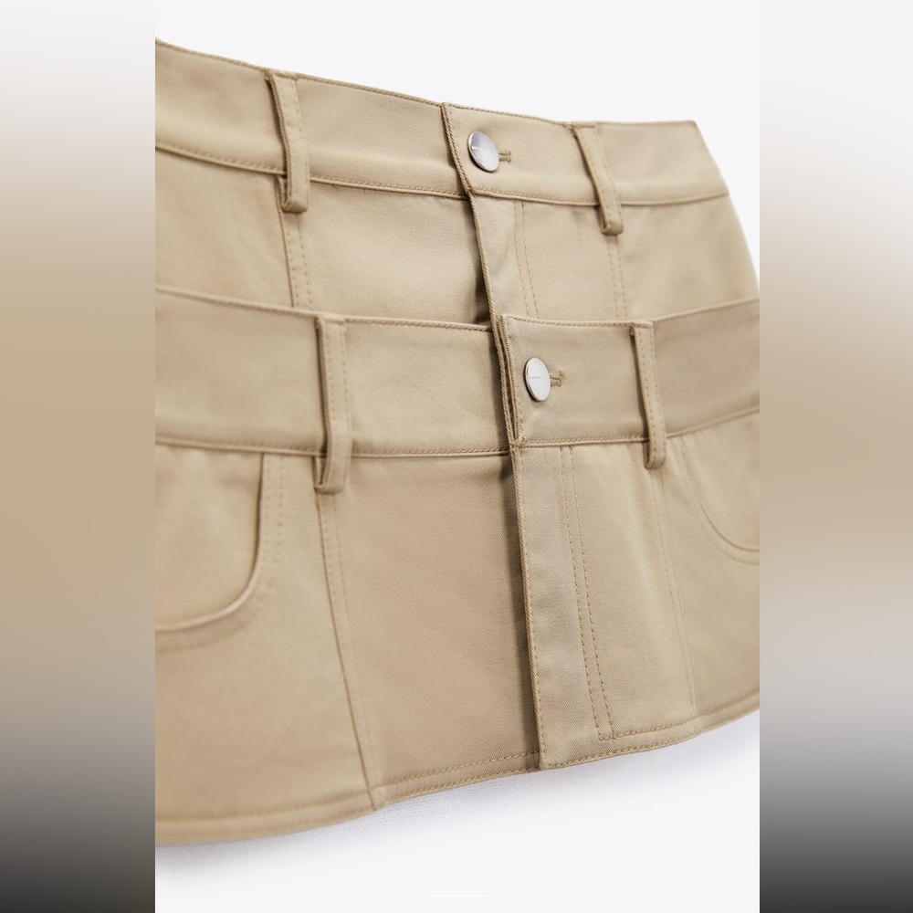Zara Beige Wide Panel Belt
